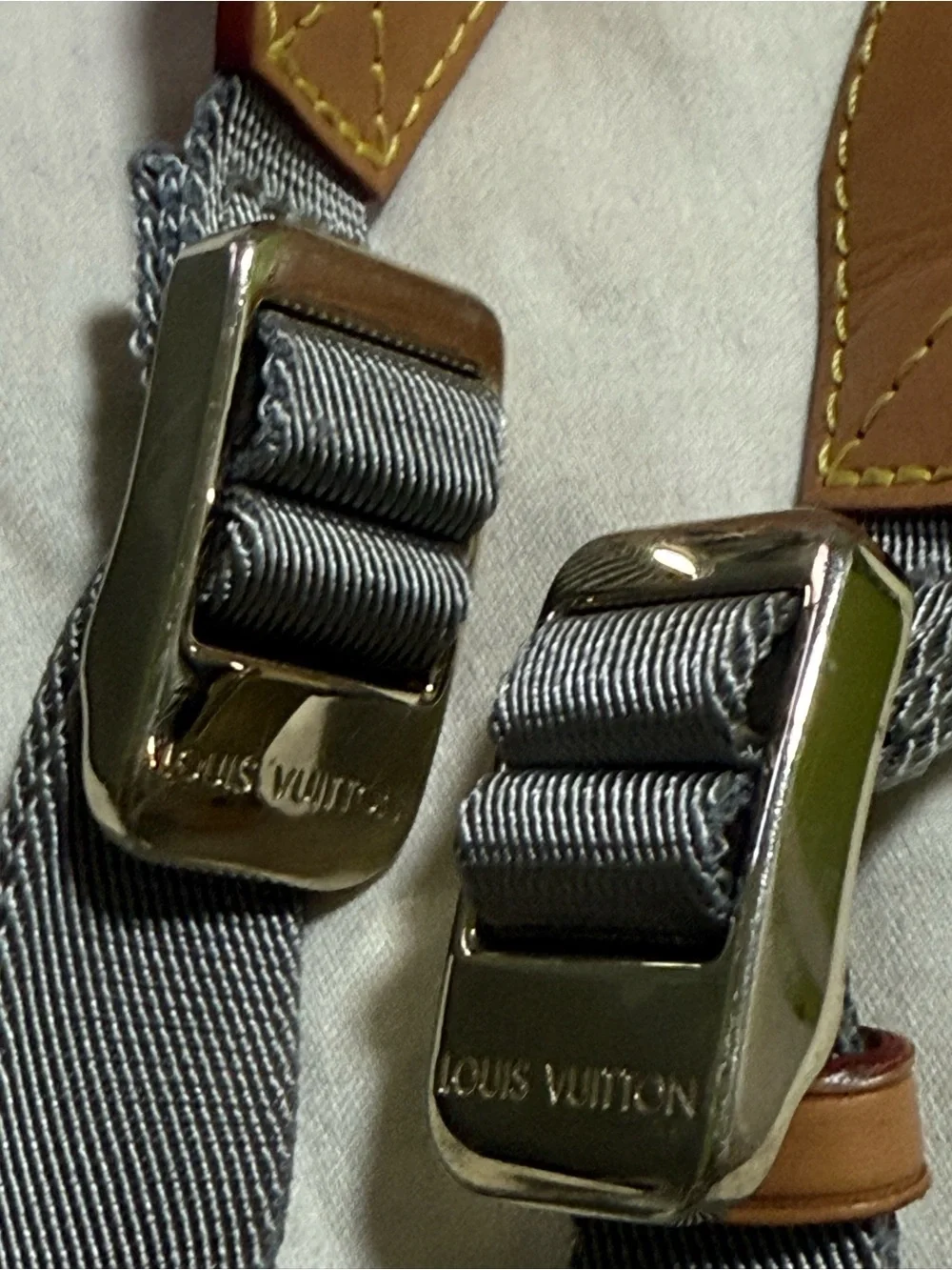 LOUIS VUITTON Monogram Titanium Keepall Bandouliere 50 Boston Bag